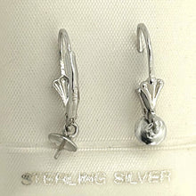 Load image into Gallery viewer, PS019-39 SILVER 925 A RHODIUM FINISHES LEVERBACK FINDING W/ EYE-PIN 5MM CUP EARRINGS