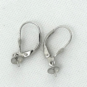 PS019-39 SILVER 925 A RHODIUM FINISHES LEVERBACK FINDING W/ EYE-PIN 5MM CUP EARRINGS