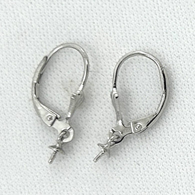 Pair of Rhodium Over Sterling Silver .925 Fleur De Lis Leverback with 3mm Cup