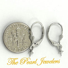 Load image into Gallery viewer, PS019-40 Rhodium Over Silver .925 Fleur De Lis Leverback W/ Eye-Pin 3mm Cup Earrings