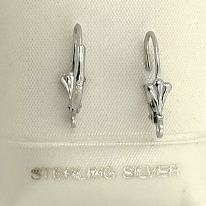 PS019 Rhodium Over Silver 925 Fleur De Lis Leverback with Ring Finding for Earrings