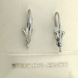 Pair of Rhodium Over Sterling Silver 925 Fleur De Lis Leverback Findings