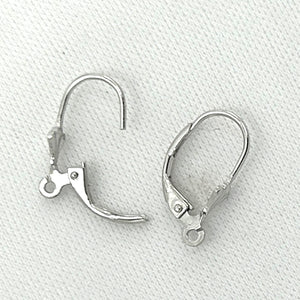 PS019 Rhodium Over Silver 925 Fleur De Lis Leverback with Ring Finding for Earrings