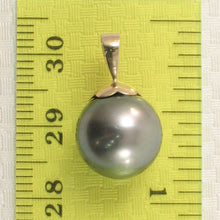 Load image into Gallery viewer, 14k Yellow Gold Flower-Bale Pale-Black Tahitian Pearl Pendant