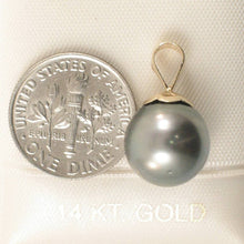 Load image into Gallery viewer, 14k Yellow Gold Flower-Bale Pale-Black Tahitian Pearl Pendant