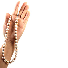 Load image into Gallery viewer, Pale Pink Baroque Pearl Necklace – Sterling Silver Bali Spacers