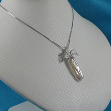 Load image into Gallery viewer, White Biwa Pearl Palm Tree Pendant – 14k White Gold + Diamonds