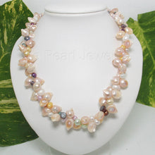 Load image into Gallery viewer, Peach Baroque Twist Pearl Necklace – Double Strand .925 Silver