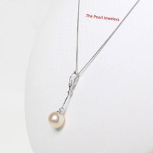 Load image into Gallery viewer, Peach Pearl Pendant – 14k White Gold Deco Bail