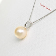 Load image into Gallery viewer, Peach Pearl Pendant – 14k White Gold with Diamond Bail