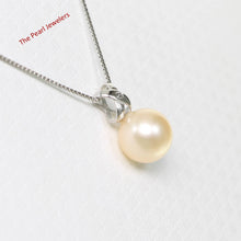 Load image into Gallery viewer, Peach Pearl Pendant – 14k White Gold with Diamond Bail