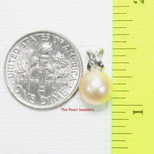Load image into Gallery viewer, Peach Pearl Pendant – 14k White Gold with Diamond Bail