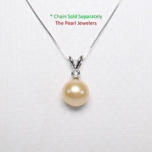 Load image into Gallery viewer, Peach Pearl Pendant – 14k White Gold with Diamond Bail