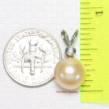 Load image into Gallery viewer, Peach Pearl Pendant – 14k White Gold with Diamond Bail