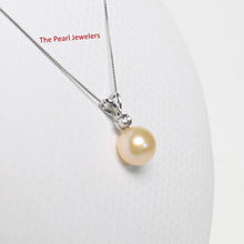Load image into Gallery viewer, Peach Pearl Pendant – 14k White Gold with Diamond Bail