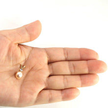 Load image into Gallery viewer, Peach Pearl Pendant – 14k Yellow Gold with Diamond Accent