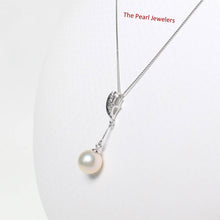 Load image into Gallery viewer, AAA Peach Cultured Pearl Pendant – 14k White Gold Leaf Bail