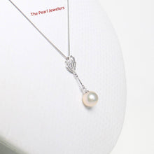Load image into Gallery viewer, AAA Peach Cultured Pearl Pendant – 14k White Gold Leaf Bail