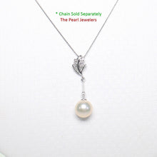 Load image into Gallery viewer, AAA Peach Cultured Pearl Pendant – 14k White Gold Leaf Bail