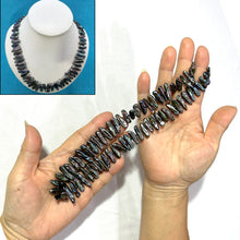 Load image into Gallery viewer, Peacock Biwa Pearl Necklace with 14k Yellow Gold Fish Tail Clasp