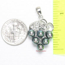 Load image into Gallery viewer, Peacock Pearl Grape Pendant – 14k White Gold + Diamonds