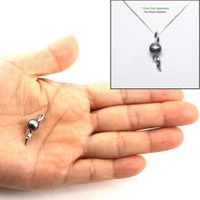 Load image into Gallery viewer, Peacock Pearl Pendant with Diamond – 14k White Gold Flowing Bail