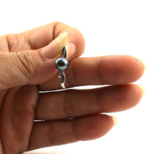 Load image into Gallery viewer, Peacock Pearl Pendant with Diamond – 14k White Gold Flowing Bail