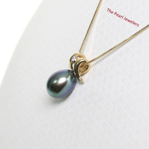Peacock Pearl Pendant – 14k Yellow Gold Elephant Tusk + Diamond