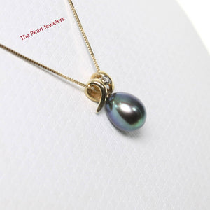 Peacock Pearl Pendant – 14k Yellow Gold Elephant Tusk + Diamond