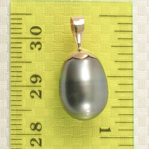 14k Yellow Gold Flower-Bale Peacock Tahitian Pearl Pendant