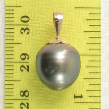 Load image into Gallery viewer, 14k Yellow Gold Flower-Bale Peacock Tahitian Pearl Pendant