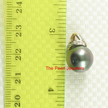 Load image into Gallery viewer, 14k Yellow Gold &amp; Diamond Natural Peacock Tahitian Pearl Pendant