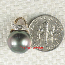 Load image into Gallery viewer, 14k Yellow Gold &amp; Diamond Natural Peacock Tahitian Pearl Pendant