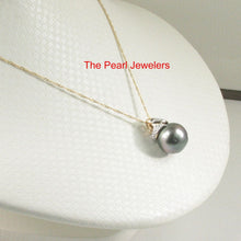 Load image into Gallery viewer, 14k Yellow Gold &amp; Diamond Natural Peacock Tahitian Pearl Pendant