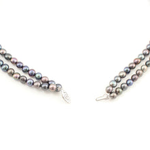 Load image into Gallery viewer, Double Strand Peacock Pearl Necklace with 14K White Gold Clasp