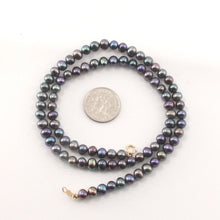 Load image into Gallery viewer, Double Strand Peacock Pearl Necklace with 14K White Gold Clasp