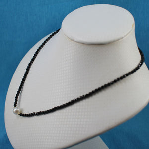 Black Onyx & Pearl Necklace with 14K Gold Beads