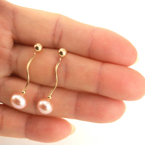 Pink-Cultured-Pearl-14k-Yellow-Gold-Spiral-Tube-Dangle-Earrings-1015342