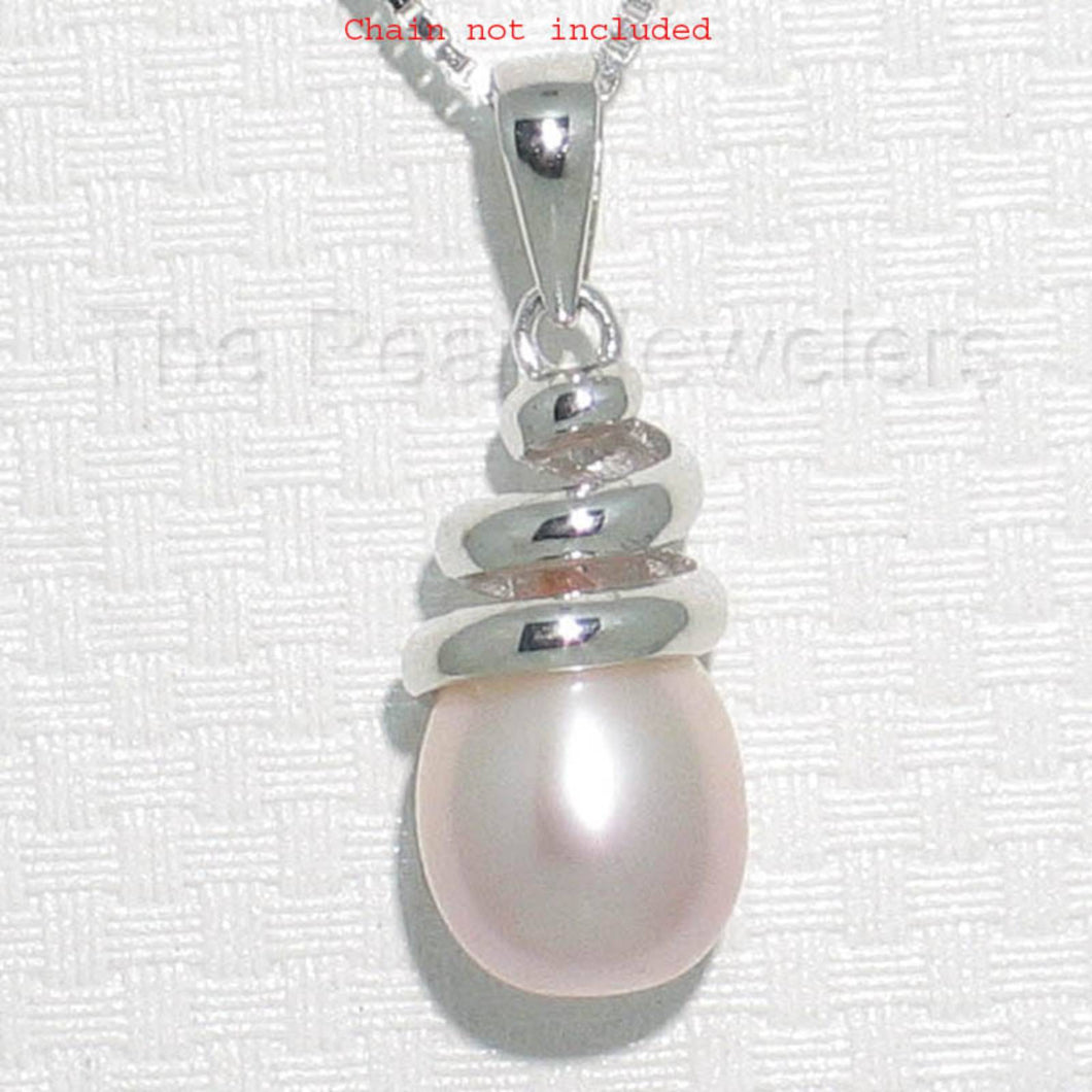 Pink Cultured Pearl Pendant – 14k White Gold Cone Bail