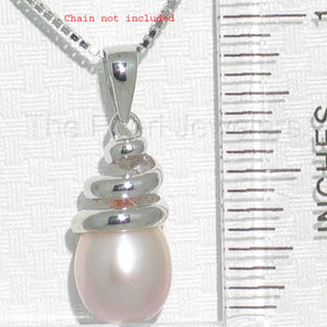 Pink Cultured Pearl Pendant – 14k White Gold Cone Bail