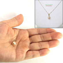 Load image into Gallery viewer, AAA Pink Freshwater Pearl Pendant – 14k Yellow Gold + Box Chain
