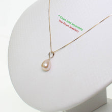 Load image into Gallery viewer, AAA Pink Freshwater Pearl Pendant – 14k Yellow Gold + Box Chain