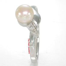 Load image into Gallery viewer, Solid Sterling Silver .925 Pink-Peach Freshwater Pearl &amp; Cubic Zirconia Accent Ring
