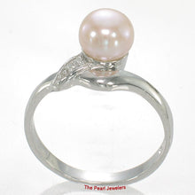 Load image into Gallery viewer, Solid Sterling Silver .925 Pink-Peach Freshwater Pearl &amp; Cubic Zirconia Accent Ring