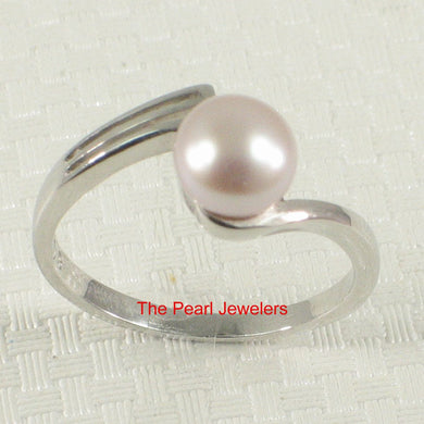 Solid Sterling Silver .925 Pink-Peach Freshwater Pearl Solitaire Ring
