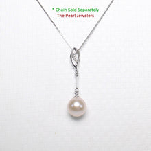 Load image into Gallery viewer, Pink Pearl Pendant – 14k White Gold Petite Diamond Bail
