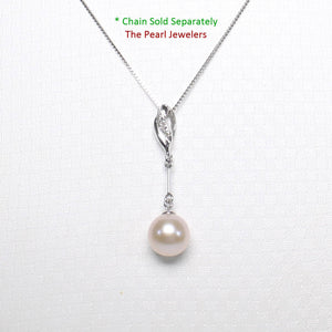 Pink Pearl Pendant – 14k White Gold Petite Diamond Bail