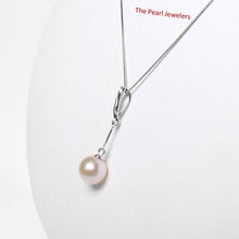 Load image into Gallery viewer, Pink Pearl Pendant – 14k White Gold Petite Diamond Bail