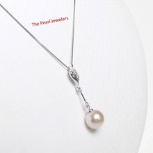Load image into Gallery viewer, Pink Pearl Pendant – 14k White Gold Petite Diamond Bail