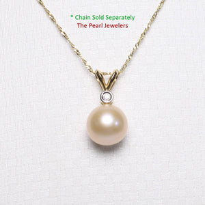 Pink Pearl Pendant – 14k Yellow Gold with Diamond Bail